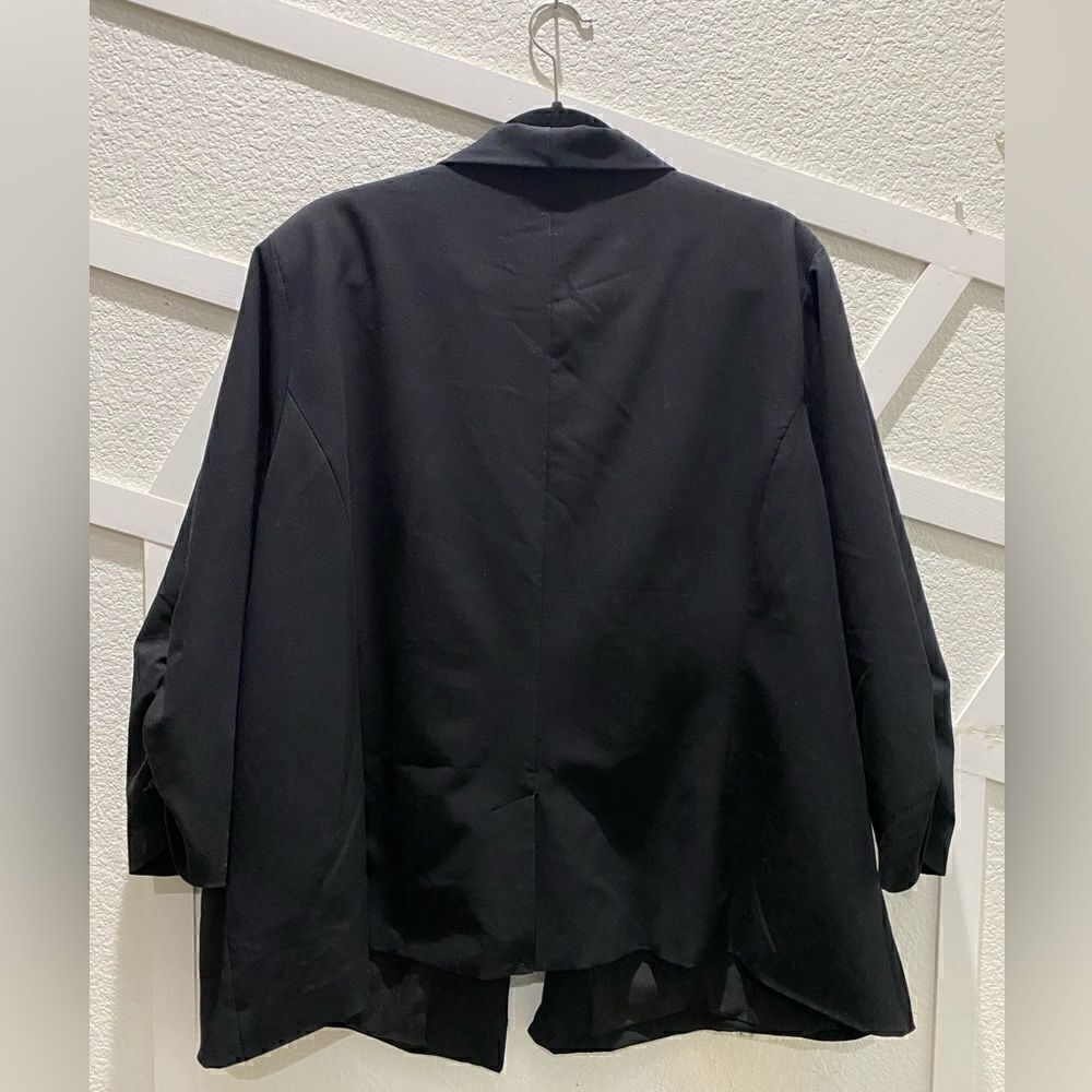 Worthington Womens Blk Shawl Lapel 3/4 Ruched Sleeve Open Front Dress Blazer 3XL - Picture 14 of 14